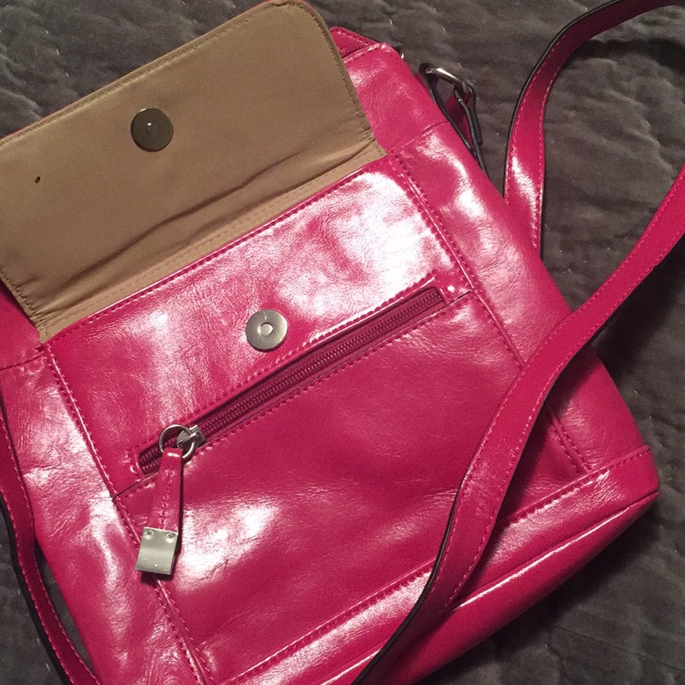 Pink Leather Crossbody